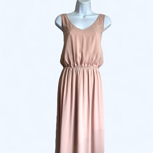 Show Me Your Mumu Kendall Maxi Dress in Dusty Blush Crisp - Size S - Picture 8 of 9